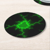 Alien Green Lightning Strikes in Pitch Black Ronde Kartonnen Onderzetter (Gebogen)