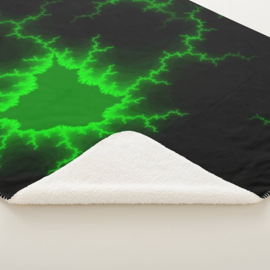 Alien Green Lightning Strikes in Pitch Black Sherpa Deken (3/4)