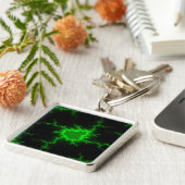 Alien Green Lightning Strikes in Pitch Black Sleutelhanger (Zijkant)