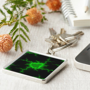 Alien Green Lightning Strikes in Pitch Black Sleutelhanger