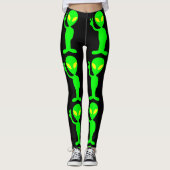 ALIEN GREEN MAN YOGA PANTS grappige LEGGINGS (Voorkant)