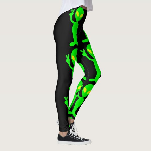 ALIEN GREEN MAN YOGA PANTS grappige LEGGINGS (Rechts)