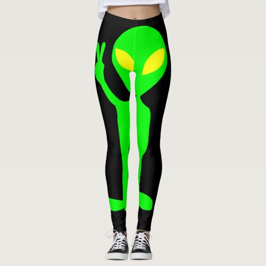 ALIEN GREEN MAN YOGA PANTS LEGGINGS (Voorkant)