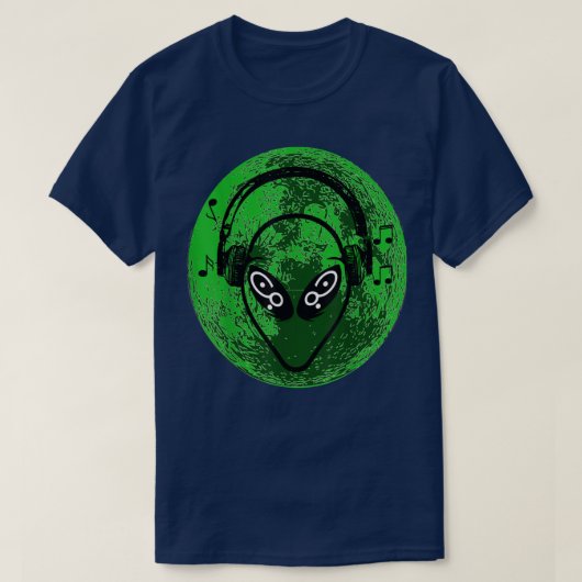 Alien Green Moon Music T-shirt (Design voorkant)