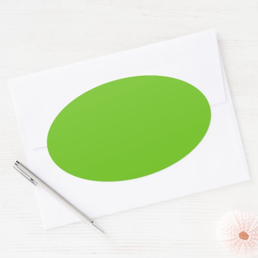 Alien Green Oval Sticker (Envelop)
