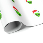 Alien Green Santa Cadeaupapier (Rol Hoek)
