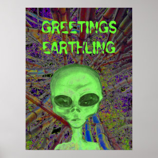 Alien Greeting Poster