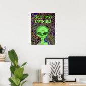 Alien Greeting Poster (Thuiskantoor)