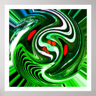 Alien-groene-planart Poster
