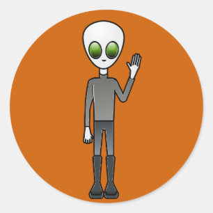 Alien guy ronde sticker