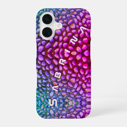 Alien hagedis steenphone met jouw naam iPhone 16 hoesje (Achterkant)