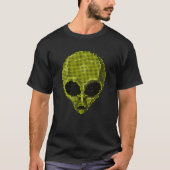 Alien Halftone Art Futuristisch T-Shirt (Voorkant)