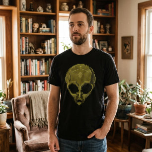 Alien Halftone Art Futuristisch T-Shirt 