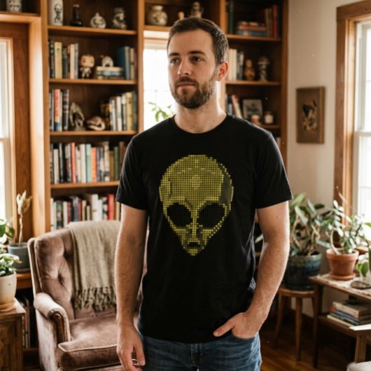 Alien Halftone Art Futuristisch T-Shirt