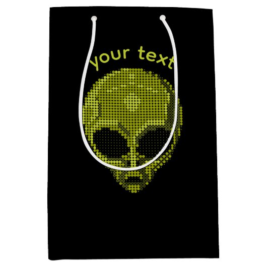 Alien Halftone Custom Tekst Cadeautas (Voorkant)