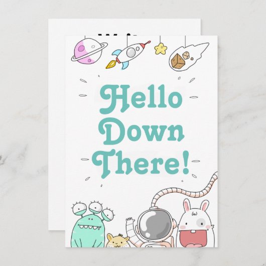 Alien Hallo daar beneden Kaart (Voorkant / Achterkant)