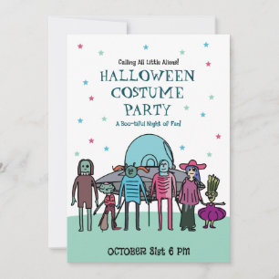 Alien Halloween Kostuumfeest   Kids Space Fun Kaart