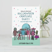 Alien Halloween Kostuumfeest | Kids Space Fun Kaart (Staand voorkant)
