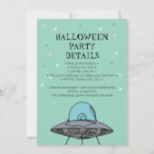 Alien Halloween Kostuumfeest | Kids Space Fun Kaart (Achterkant)