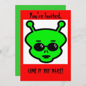 Alien Halloween Uitnodiging (Voorkant / Achterkant)