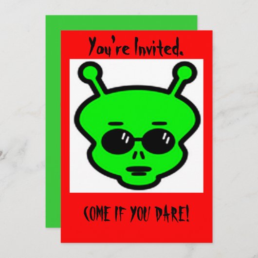 Alien Halloween Uitnodiging (Voorkant / Achterkant)