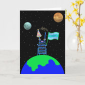 Alien Happy Birthday Kaart 3 van Jo Afbeeldingen (Gele Bloem)