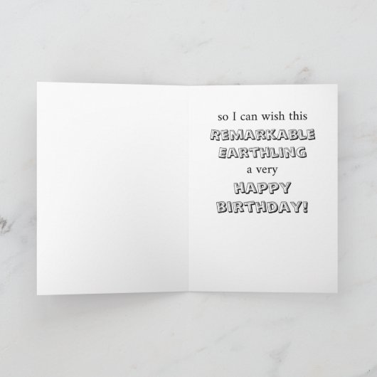 Alien Happy Birthday Kaart van Jo Afbeeldingen (Binnen)