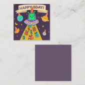 Alien Happy Birthday Notitiekaartje (Voorkant / Achterkant)