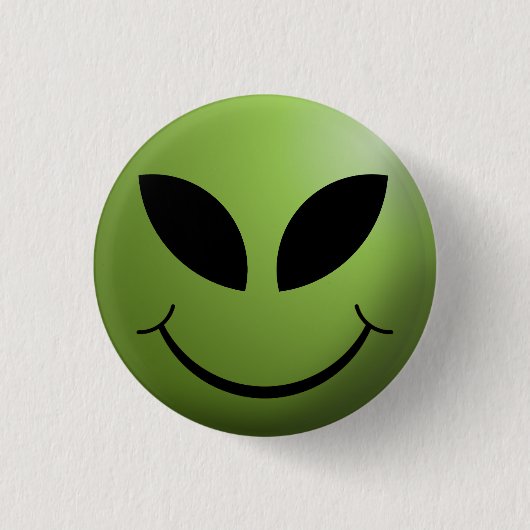 Alien Happy Face Ronde Button 3,2 Cm (Voorkant)