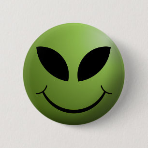 Alien Happy Face Ronde Button 5,7 Cm