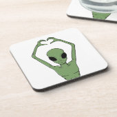 Alien Hart Pose Bier Onderzetter (Linkerzijde)