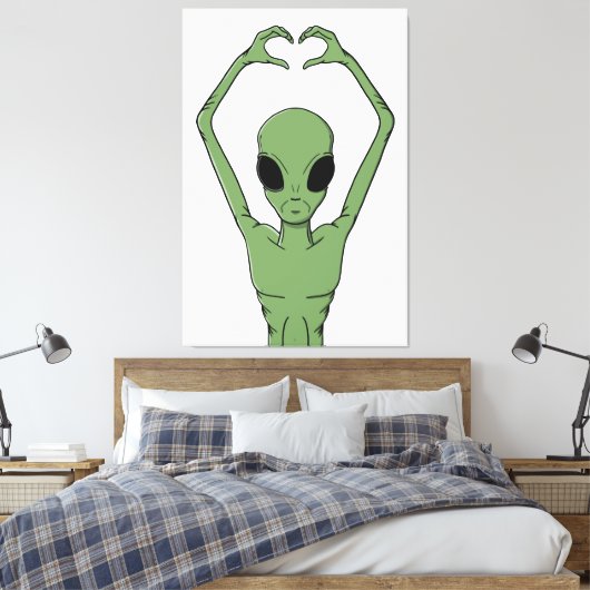 Alien Hart Pose Canvas Afdruk (Insitu (Slaapkamer))