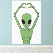 Alien Hart Pose Canvas Afdruk (Insitu (Houten vloer))