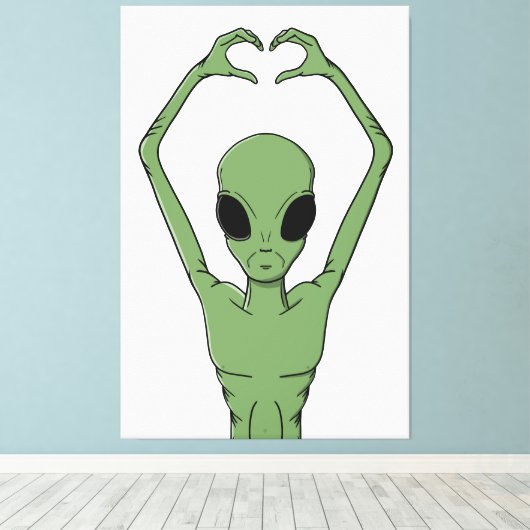 Alien Hart Pose Canvas Afdruk (Insitu (Houten vloer))