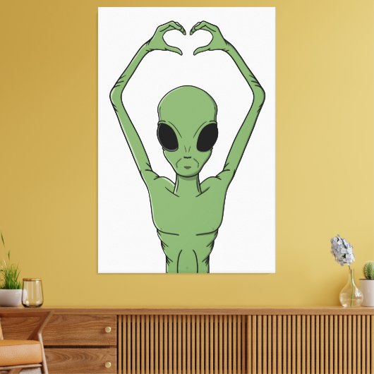 Alien Hart Pose Canvas Afdruk (Insitu (Woonkamer))