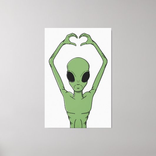 Alien Hart Pose Canvas Afdruk (Voorkant)