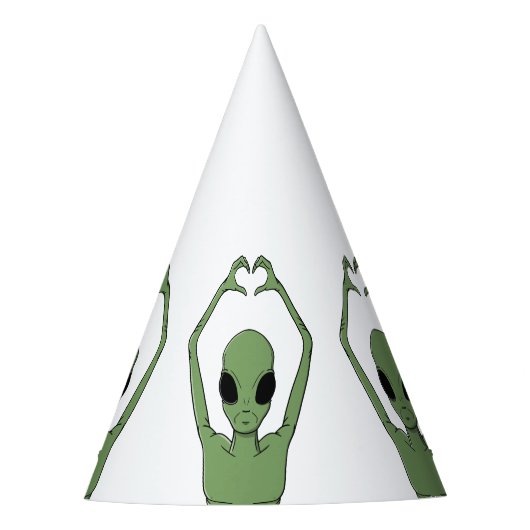Alien Hart Pose Feesthoedjes (Voorkant)
