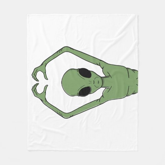 Alien Hart Pose Fleece Deken (Voorkant)