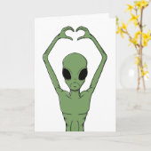 Alien Hart Pose Kaart (Gele Bloem)