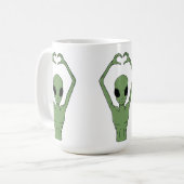 Alien Hart Pose Koffiemok (Voorkant links)