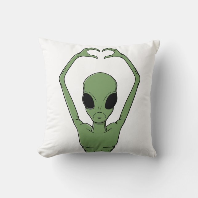 Alien Hart Pose Kussen (Voorkant)
