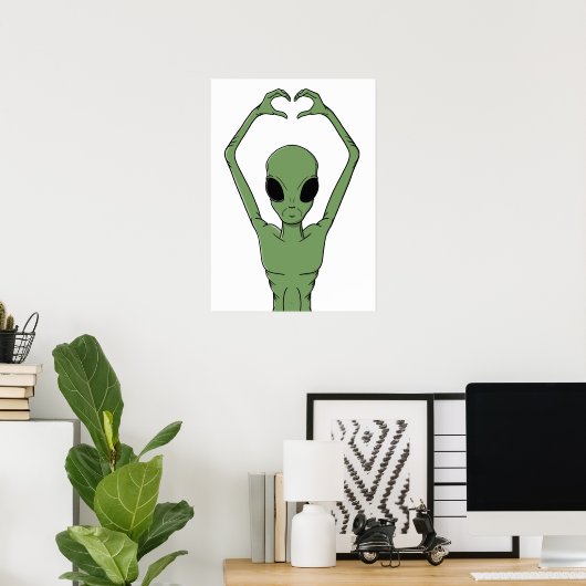 Alien Hart Pose Poster (Thuiskantoor)
