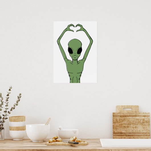 Alien Hart Pose Poster (Keuken)