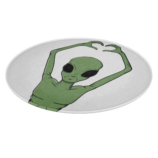 Alien Hart Pose Snijplank (Hoek)