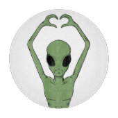 Alien Hart Pose Snijplank (Voorkant)