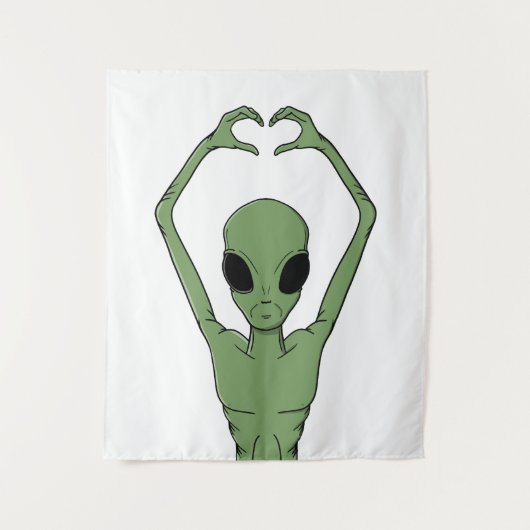Alien Hart Pose Wandkleed (Voorkant)