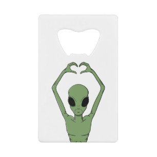 Alien Hart Positie Creditkaart Flessenopener