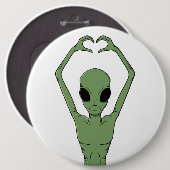 Alien Hartpose Ronde Button 6,0 Cm (Voorkant /achterkant)