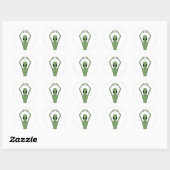 Alien Hartpose Ronde Sticker (Vel)