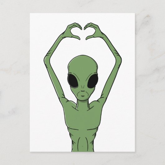 Alien Hartpositie Briefkaart (Voorkant)
